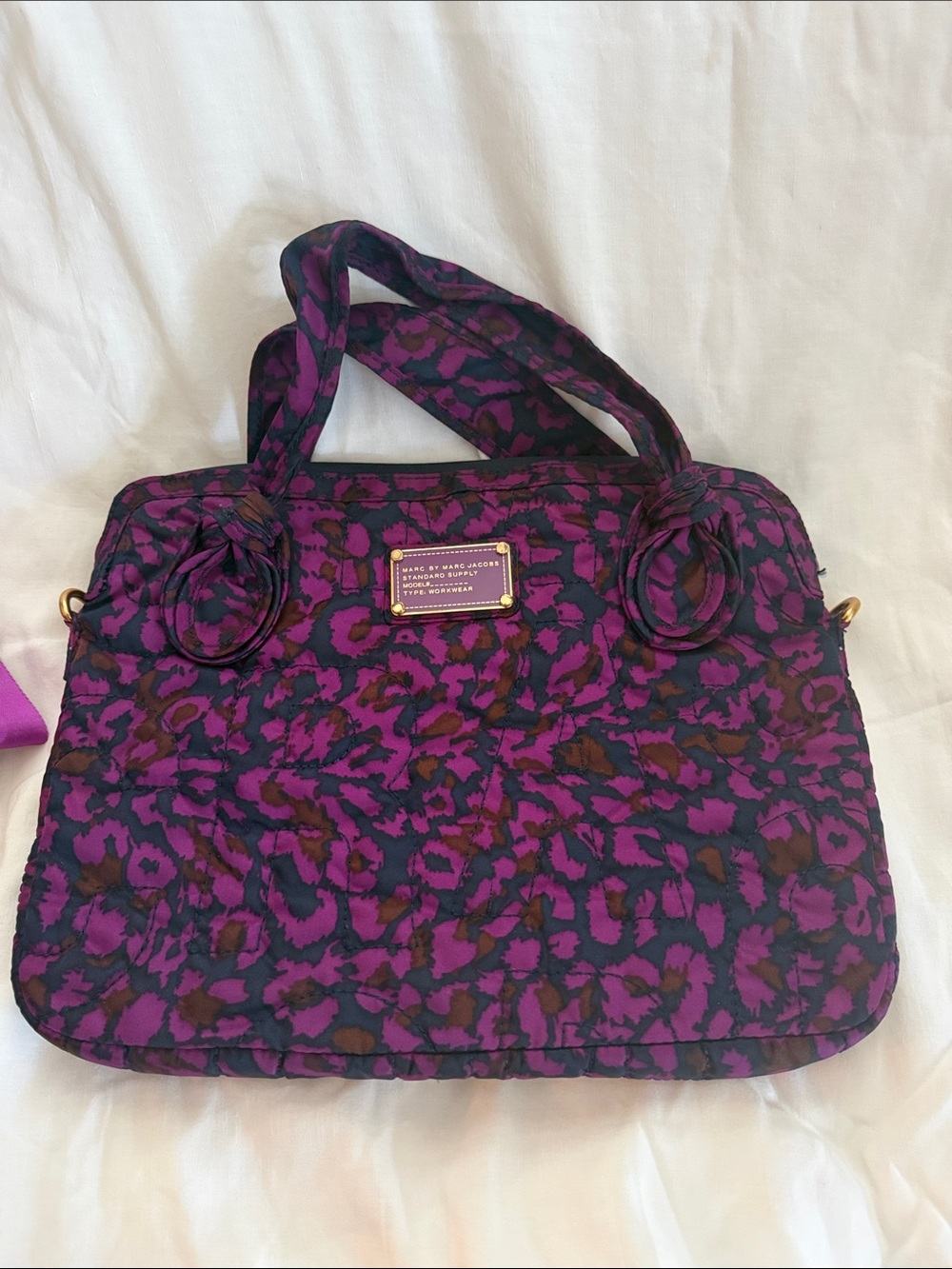 Marc by Marc Jacobs Purple and Black Leopard-Print Tote